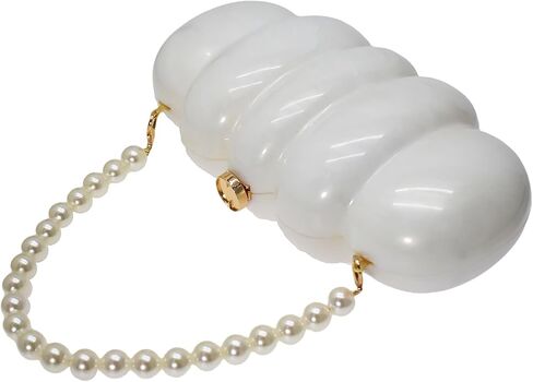 Cloud Acrylic Clutch Purse Marble Acrylic Bag Women Unique Evening Bag Pearl Chain Crossbody Handbag in Saudi Arabia