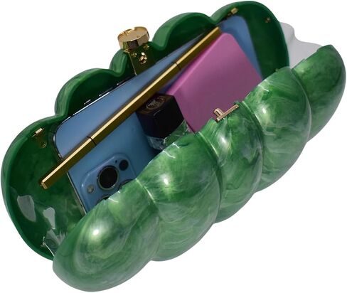 Cloud Acrylic Clutch Purse Marble Acrylic Bag Women Unique Evening Bag Pearl Chain Crossbody Handbag in Saudi Arabia