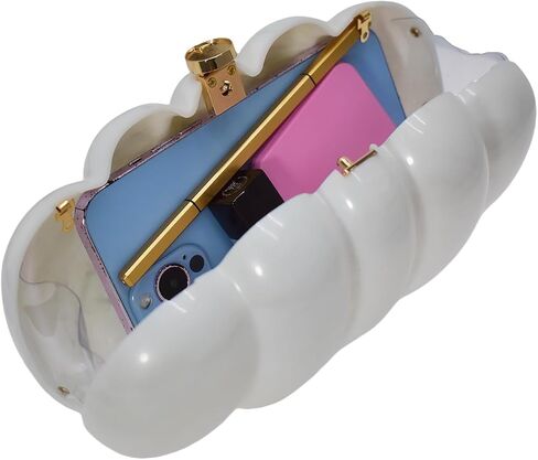 Cloud Acrylic Clutch Purse Marble Acrylic Bag Women Unique Evening Bag Pearl Chain Crossbody Handbag in Saudi Arabia