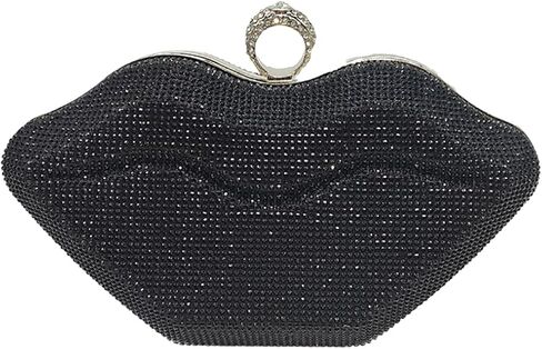 Women Lip Shaped Purse Rhinestone Clutch Bags Sparkling Evening Bag Novely Party Handbag Prom Bag for Wedding Date in Kuwait