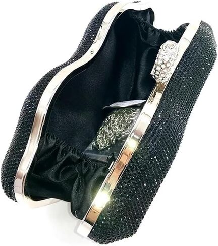Women Lip Shaped Purse Rhinestone Clutch Bags Sparkling Evening Bag Novely Party Handbag Prom Bag for Wedding Date in Kuwait