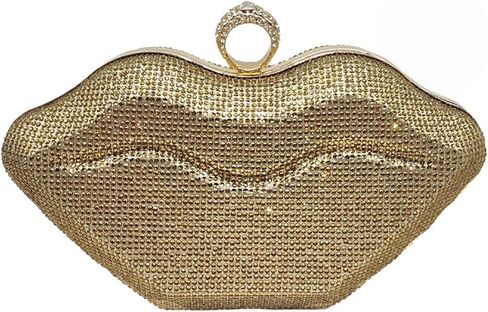 Women Lip Shaped Purse Rhinestone Clutch Bags Sparkling Evening Bag Novely Party Handbag Prom Bag for Wedding Date in Kuwait