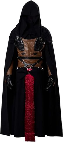 Adults Cosplay Costume Black Red Outfit Tunic Hooded Robe Halloween Uniform in Saudi Arabia