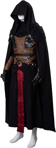 Adults Cosplay Costume Black Red Outfit Tunic Hooded Robe Halloween Uniform in Saudi Arabia