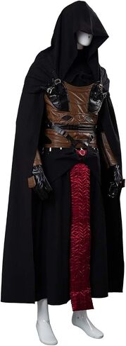Adults Cosplay Costume Black Red Outfit Tunic Hooded Robe Halloween Uniform in Saudi Arabia