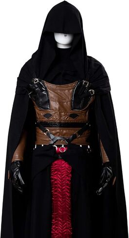 Adults Cosplay Costume Black Red Outfit Tunic Hooded Robe Halloween Uniform in Saudi Arabia