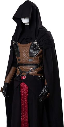 Adults Cosplay Costume Black Red Outfit Tunic Hooded Robe Halloween Uniform in Saudi Arabia