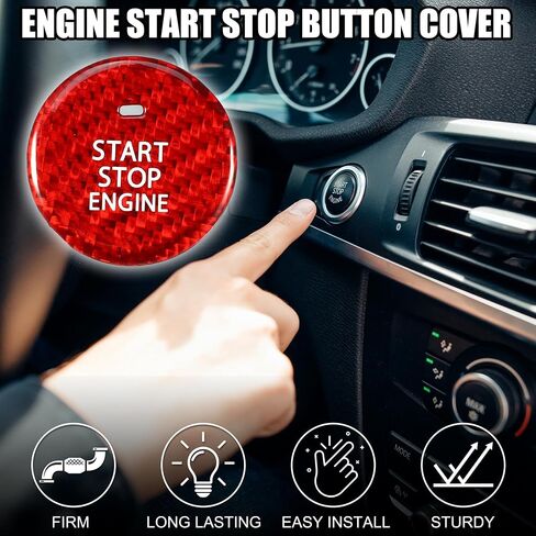 Engine Start Stop Button Cover for Mazda 3 Durable | Ignition Starter Switch Sticker Red 1 Pcs in Kuwait