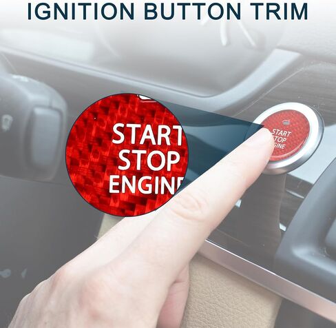 Engine Start Stop Button Cover for Mazda 3 Durable | Ignition Starter Switch Sticker Red 1 Pcs in Kuwait