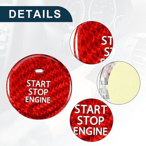 Engine Start Stop Button Cover for Mazda 3 Durable | Ignition Starter Switch Sticker Red 1 Pcs in Kuwait