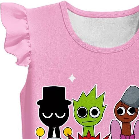 Girls Casual Dress Little Kids Music Game Outfit for 3-12 Years Daily Child Home Clothes in Saudi Arabia