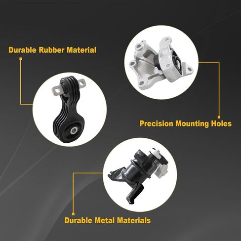 Front Engine Motor and Trans Mount Set Compatible with Civic 1.8L Auto Trans 2012-2015 50850TR6A81 50890TR0A81 50820TS6H81 A65048 A65021 A65087 (1 Pcs) in Kuwait