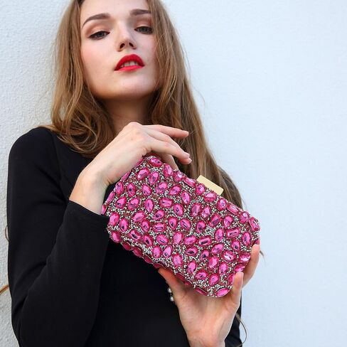 Milisente Clutch Purses For Women Crystal Clutches Evening Bags Gemstone Clutch Purse For Wedding Formal in Saudi Arabia