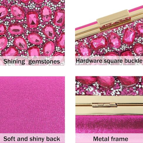 Milisente Clutch Purses For Women Crystal Clutches Evening Bags Gemstone Clutch Purse For Wedding Formal in Saudi Arabia