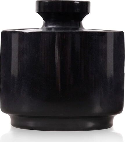3" x 3" marble salt celler with lid 3.5oz, herb pot & candy bowl for modern kitchen countertop, trinket jewelry dish decorative container (Black) in Saudi Arabia
