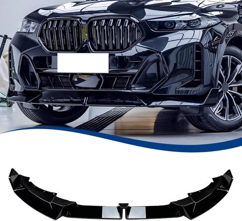 G06 الأمامية الشفاه متوافقة مع BMW (2019-2023) X6 G06 M-Sport Model ABS Gloss Black Pumper Spoiler Flitter in Kuwait