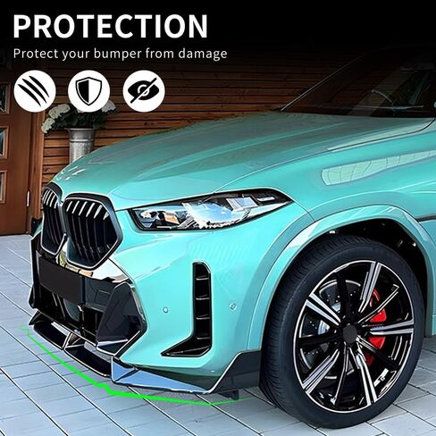 G06 الأمامية الشفاه متوافقة مع BMW (2019-2023) X6 G06 M-Sport Model ABS Gloss Black Pumper Spoiler Flitter in Kuwait