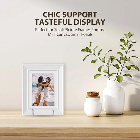 LIONWEI LIONWELI Plate Stands for Display - 6 Inch Metal Easels 4 Pack - Sturdy Tabletop Holders for Decorative Plates, Picture Frames, Books, Tablets, Vinyl Records & More - Silver in Saudi Arabia