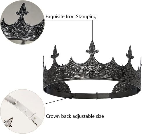 King Crown for Men Crowns Tiara for Birthday Party Costume in Saudi Arabia