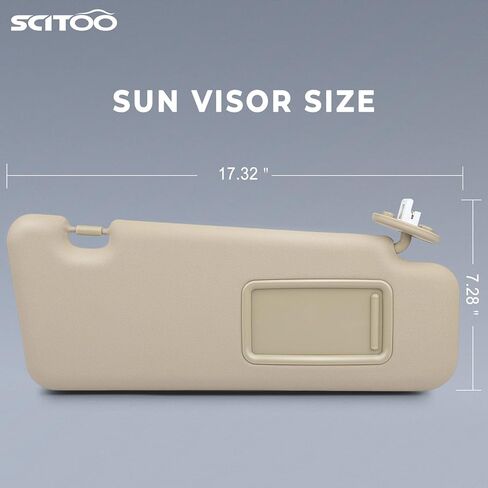 SCITOO Left Driver Side Gray Sun Visor Assembly fit for 2008 2009 2010 2011 2012 2013 for Toyota for Highlander with Sunroof Replace# 74320-48500-B0,74320-0E050-B0,74320-0E051-B0 in Kuwait