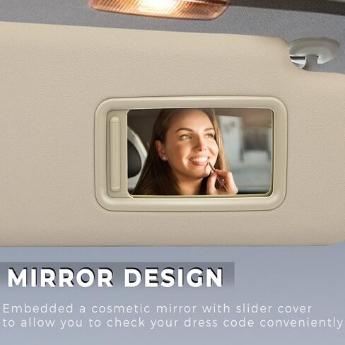 SCITOO Left Driver Side Gray Sun Visor Assembly fit for 2008 2009 2010 2011 2012 2013 for Toyota for Highlander with Sunroof Replace# 74320-48500-B0,74320-0E050-B0,74320-0E051-B0 in Kuwait