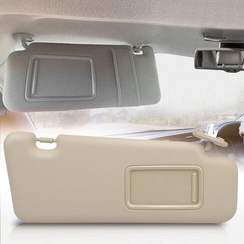 SCITOO Left Driver Side Gray Sun Visor Assembly fit for 2008 2009 2010 2011 2012 2013 for Toyota for Highlander with Sunroof Replace# 74320-48500-B0,74320-0E050-B0,74320-0E051-B0 in Kuwait