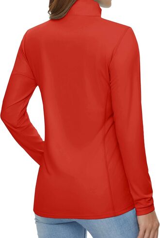 Womens 1/4 Zip Pullover Long Sleeve UPF 50+ Sun Protection SPF Uv Shirts Quick Dry Athletic T-Shirts in Saudi Arabia