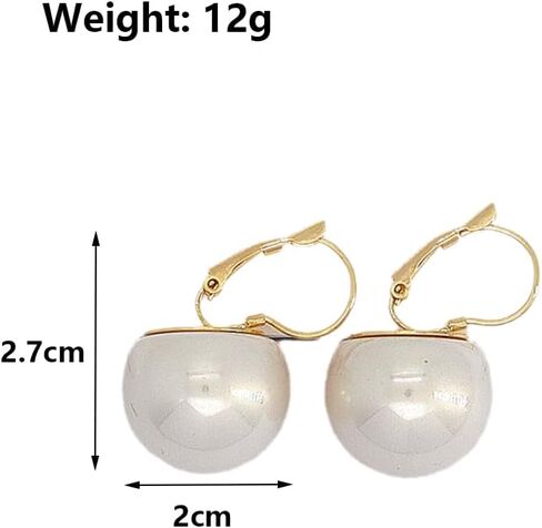 Large Pearl Earrings for Women Dainty 20MM Big Pearl Drop Dangle Earrings Hypoallergenic Gold Hoop Earrings Trendy Birthday Jewelry Accessories Gifts in Saudi Arabia