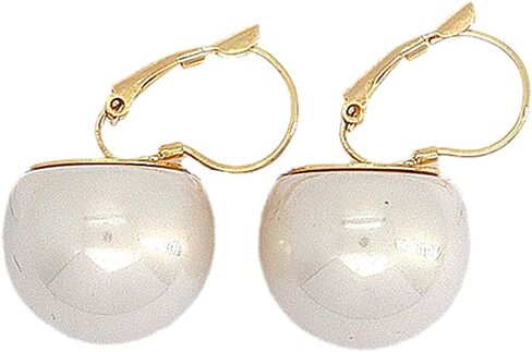 Large Pearl Earrings for Women Dainty 20MM Big Pearl Drop Dangle Earrings Hypoallergenic Gold Hoop Earrings Trendy Birthday Jewelry Accessories Gifts in Saudi Arabia