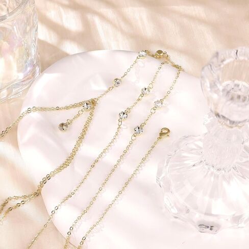 14k Gold Body Chain for Women Sexy Bikini Bra Chain Layered Summer Beach Rhinestone Body Jewelry in Saudi Arabia