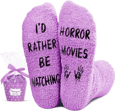 HAPPYPOP Movie Gifts for Movie Lovers - Movie Buff Movie Themed Gifts, Movie Night Popcorn Film Socks for Women in Saudi Arabia