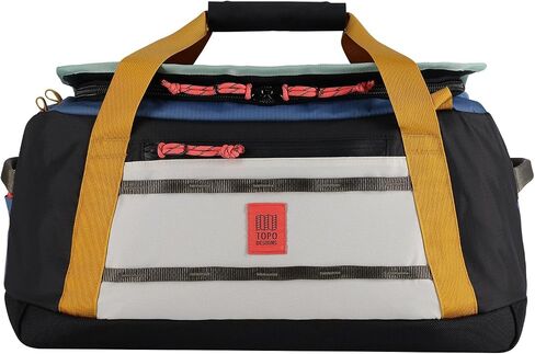 Topo Designs Mountain Duffel 40L, Recycled Nylon Ripstop Travel Bag, Removable Backpack Straps, Interior Mesh Pockets, Bluesign Approved (Stone Blue/Bone White) in Saudi Arabia