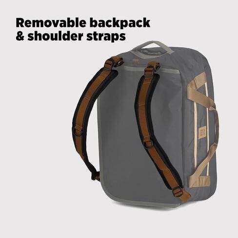 Topo Designs Mountain Duffel 40L, Recycled Nylon Ripstop Travel Bag, Removable Backpack Straps, Interior Mesh Pockets, Bluesign Approved (Stone Blue/Bone White) in Saudi Arabia
