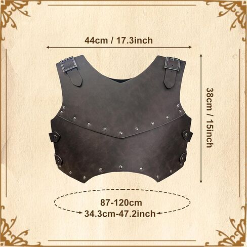 Medieval Leather Chest Armor - Renaissance Costume for Men, LARP Costume & Medieval Accessories 11Pcs in Kuwait