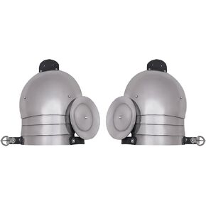 15th Century Gothic Steel Pauldrons – Medieval Shoulder Armor – Articulated Knight Plate with Rondel – Reenactment, LARP