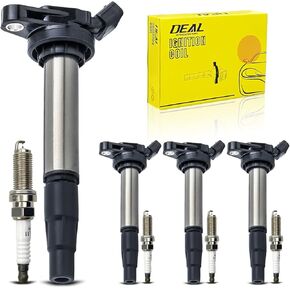 DEAL Set of 4 Ignition Coil Packs + Double Iridium Spark Plugs Compatible With 09-10 Vibe 09-14 Matrix 09-19 Corolla 1.8L L4 10-15 Prius 12-18 V 12-15 Plug-In 18-22 C-HR 16-18 iM 08-14 xD 11-17 CT200h