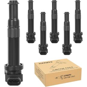 NPAUTO Ignition Coil Pack compatible with V6 2.7L 2007 2008 2009 Hyundai Santa Fe Rear Bank, 2006 2007 Kia Optima, 3 Prong, Set of 6