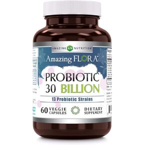 Probiotic 13 Strains, 60 Veggie Capsules *Promotes Digestive & Immune Health *Supports Intestinal Health *Restores Natural Balance of Good Bacteria (30 Billion)