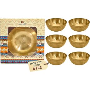 مجموعة Satvik من 12 Big Brass Bhog Bowl Prow POOJA | الأوعية النحاسية النقية لبراساد ، التأمل ، اليوغا ، ديوالي عرض | مستلزمات مذبح بوج كاتوري الهندية