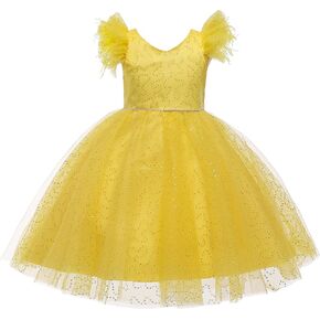 Weileenice Little/Big Girl Party Dress Tulle Girls Wedding Pageant Gown Kids Vintage Prom Holiday Tutu Dresses