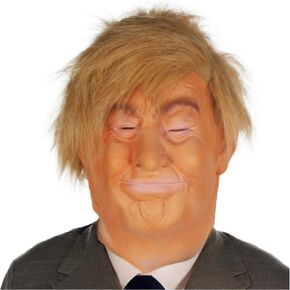 1PC Donald Trump Mask Realistic President Latex Headgear Halloween Party Celebrity Cosplay Costume Props Yellow Wig Head Cover Mask