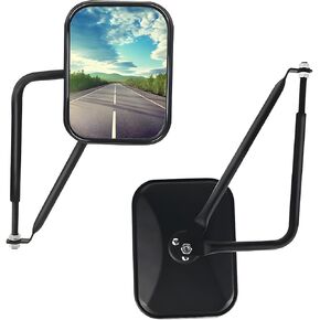 2PCS Mirrors Doors Off, Car Side View Mirrors, Anti-Shake Door Hinge Rear Mirror Replacement, Auto Exterior Accessories Compatible with Wrangler CJ YJ TJ JK JL & Unlimited