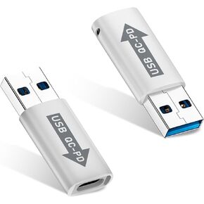 USB C to USB A Adapter,10Gpbs USB C to USB A Adapter, USB C Female to Male USB A Adapter Suitable for Laptop, Tablet, Power Banks, Smartphone, etc.(Grayish Blue, 2pack)