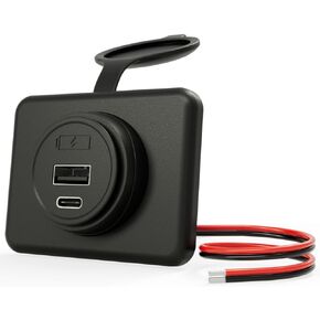 12V USB Outlet Power Jack,DAMAVO YM1288 Cigarette Lighter Socket Car Charger USB Port for Car,Bus, RV, Boat, ATV Truck Golf Cart