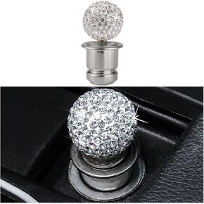 Mandark Bling Car Careette Slight ، Crystal Rhinestone Dustproof Moste Scareette Wighter ، 12V Auto Auto Interior Lighter Accessories ، Universal لمعظم السيارات (أبيض)