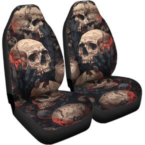 Moon Stars Butterfly Car Seat Covers Front Seats Only 2 Pack Boho Floral Butterfly Car Accessories for Women Lady, Vehicle Decorative Car Seat Cushion Protector Universal Fit Truck SUV Van