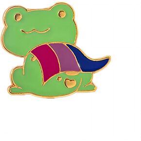 COLORFUL BLING LGBT Rainbow Flag Goose Enamel Pin Badge Cute Animals Frog Cat with Rainbow Flag Gay Pride Brooches Pin Jewelry for Clothing Backpack Hat Decoration