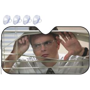 Windshield Sun Shade The Office Windshield Sun Shade Car Front Window Sunshade Blocker UV Visor Retractable Automotive Sunshades for Vehicle SUV Truck Protector
