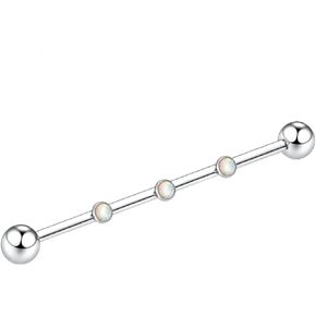 FUNLMO Industrial Piercing Jewelry Titanium Industrial Bar Helix Conch Piercing Jewelry Cartilage Earring 14G Industrial Barbell 38mm