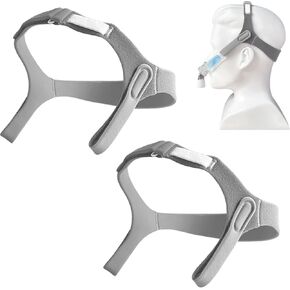 2 Packs Replacement Headgear for Nuance Pro CPAP Gel Nasal Pillow Mask Closed Edges Headgear Strap Compatibility with Nuance Pro(Without Nasal Pillow Frame)